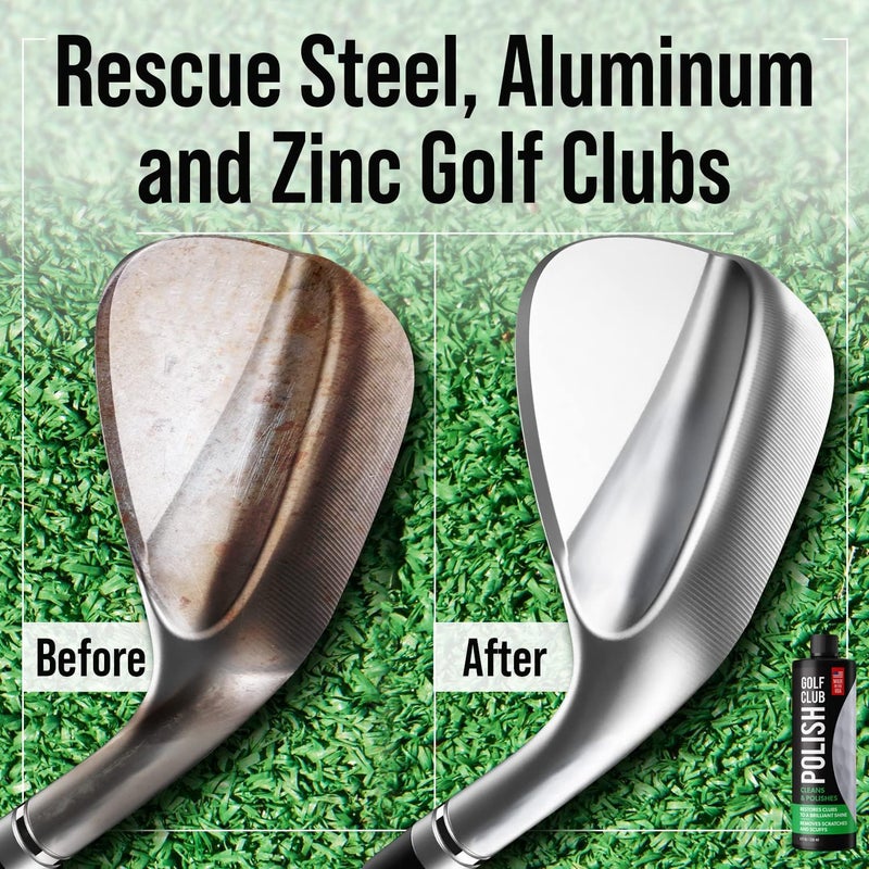 Berkland Golf Club Polish & Rust Remover – Made in USA – Instant Golf Club Cleaner & Scratch Remover Cream – 8 oz Golf Club Polish Compound, Groove Cleaner & Golf Club Polishing Kit – Shine, Protect & Restore - Image 4